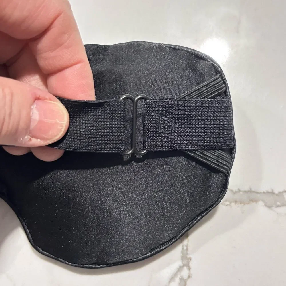 Weighted Black Sleep Mask with Removable Pouch Adjustable Straps Carry Case